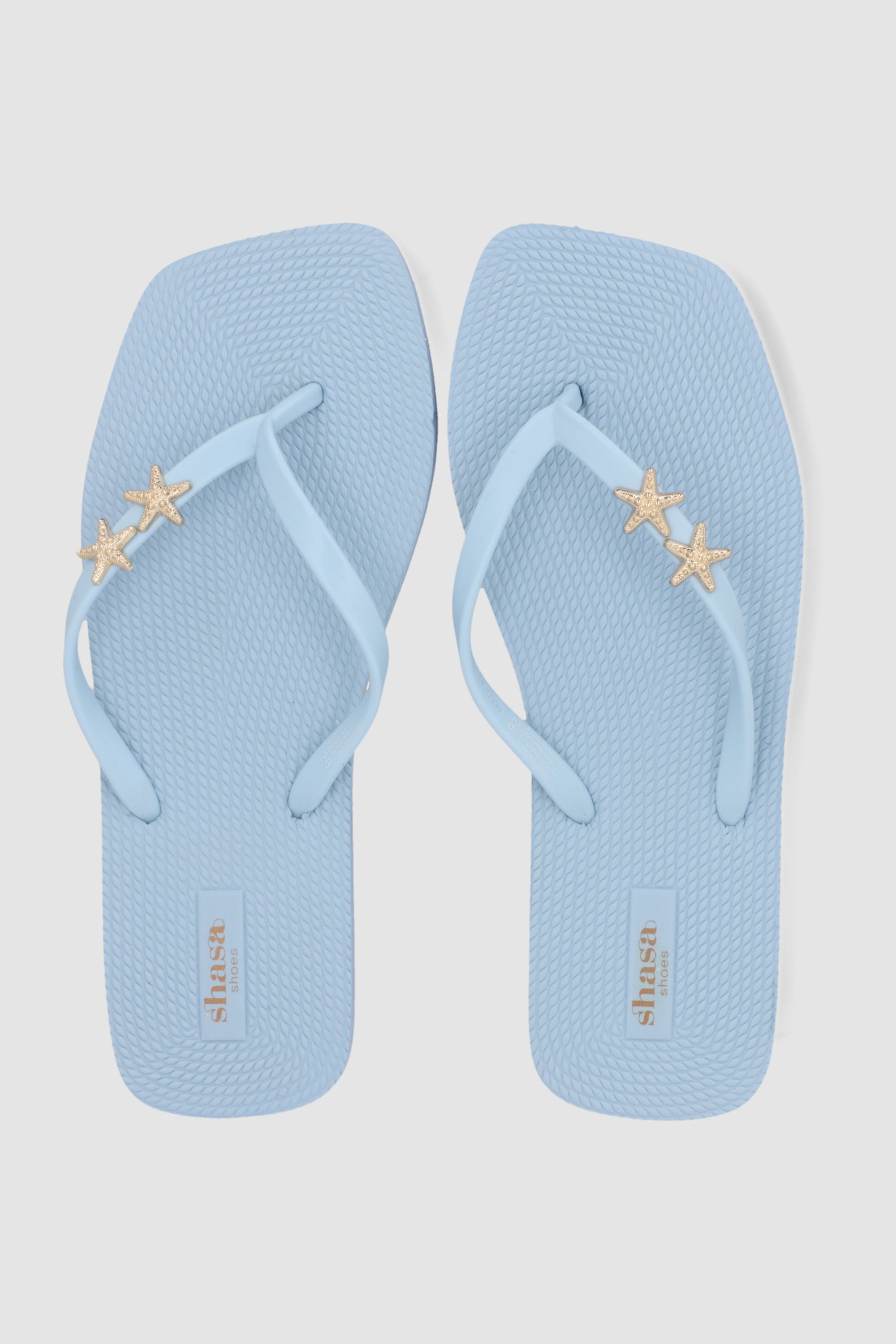 Flip flop plataforma estrelas de mar AZUL CIELO