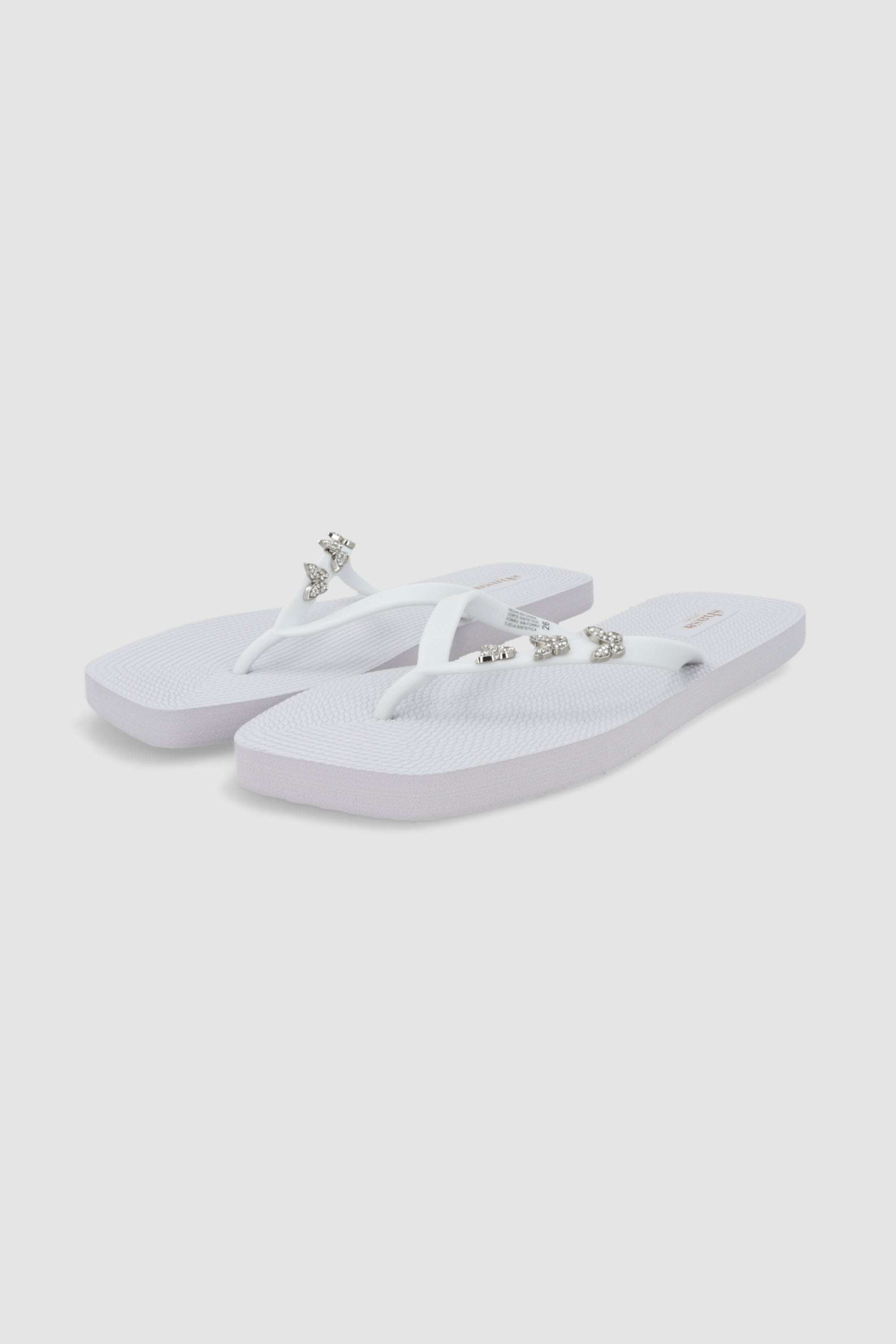 Flip Flop plataforma mariposas BLANCO