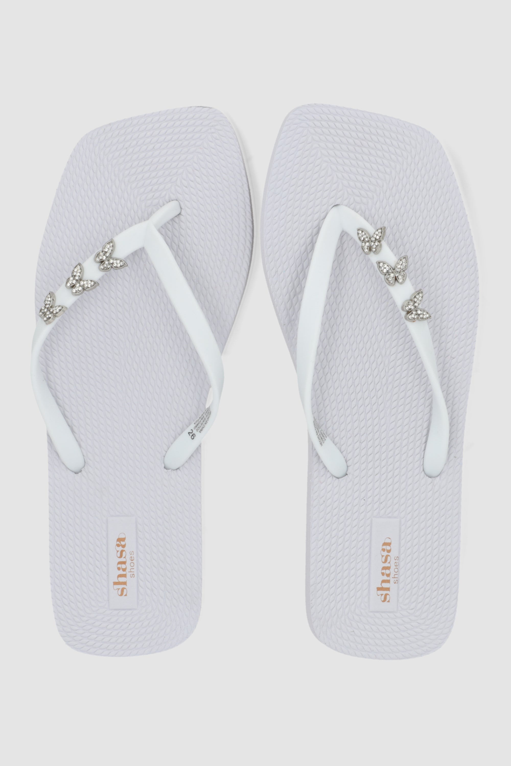 Flip Flop plataforma mariposas BLANCO