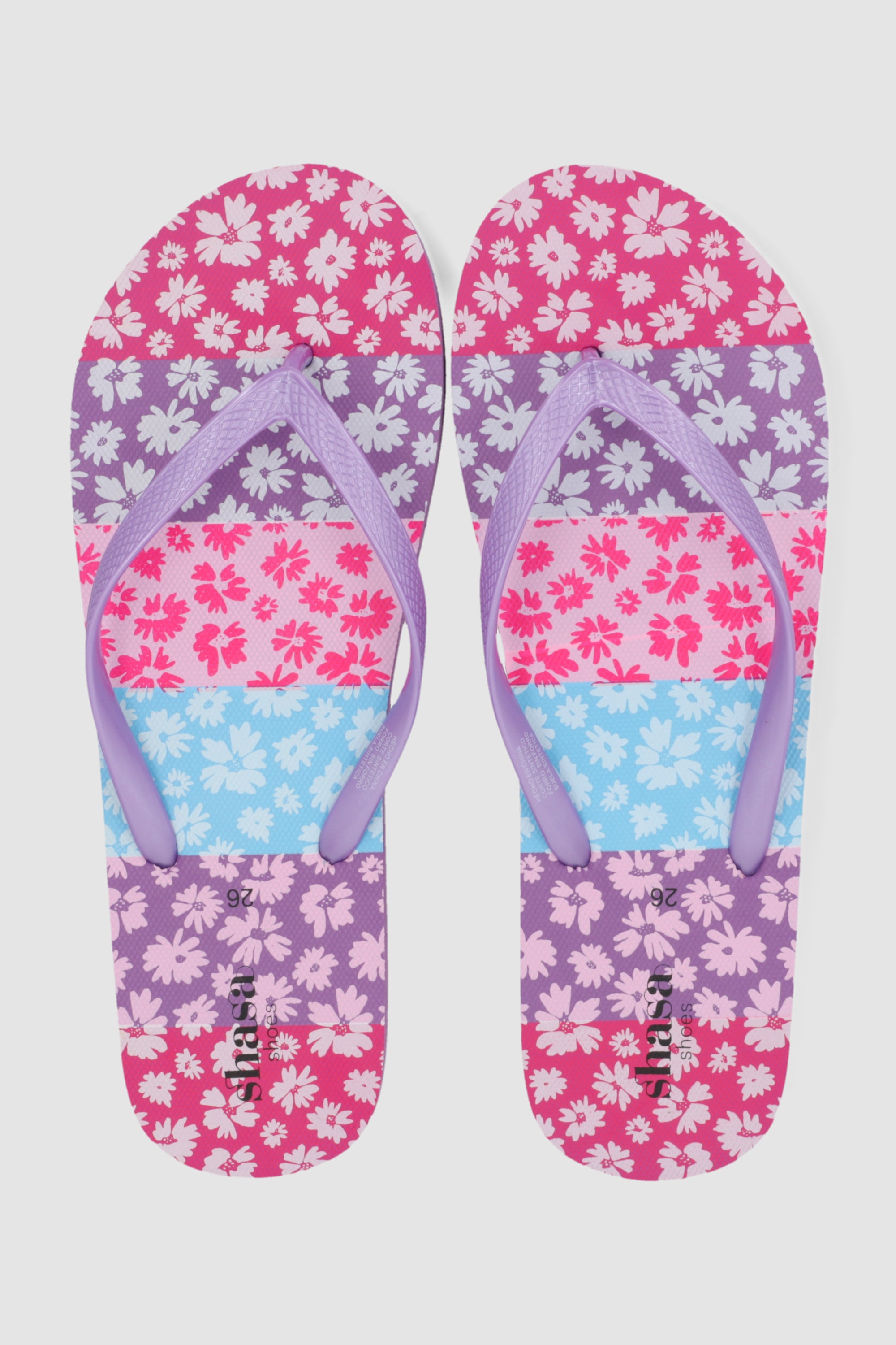 Flip flop flores bloques LILA