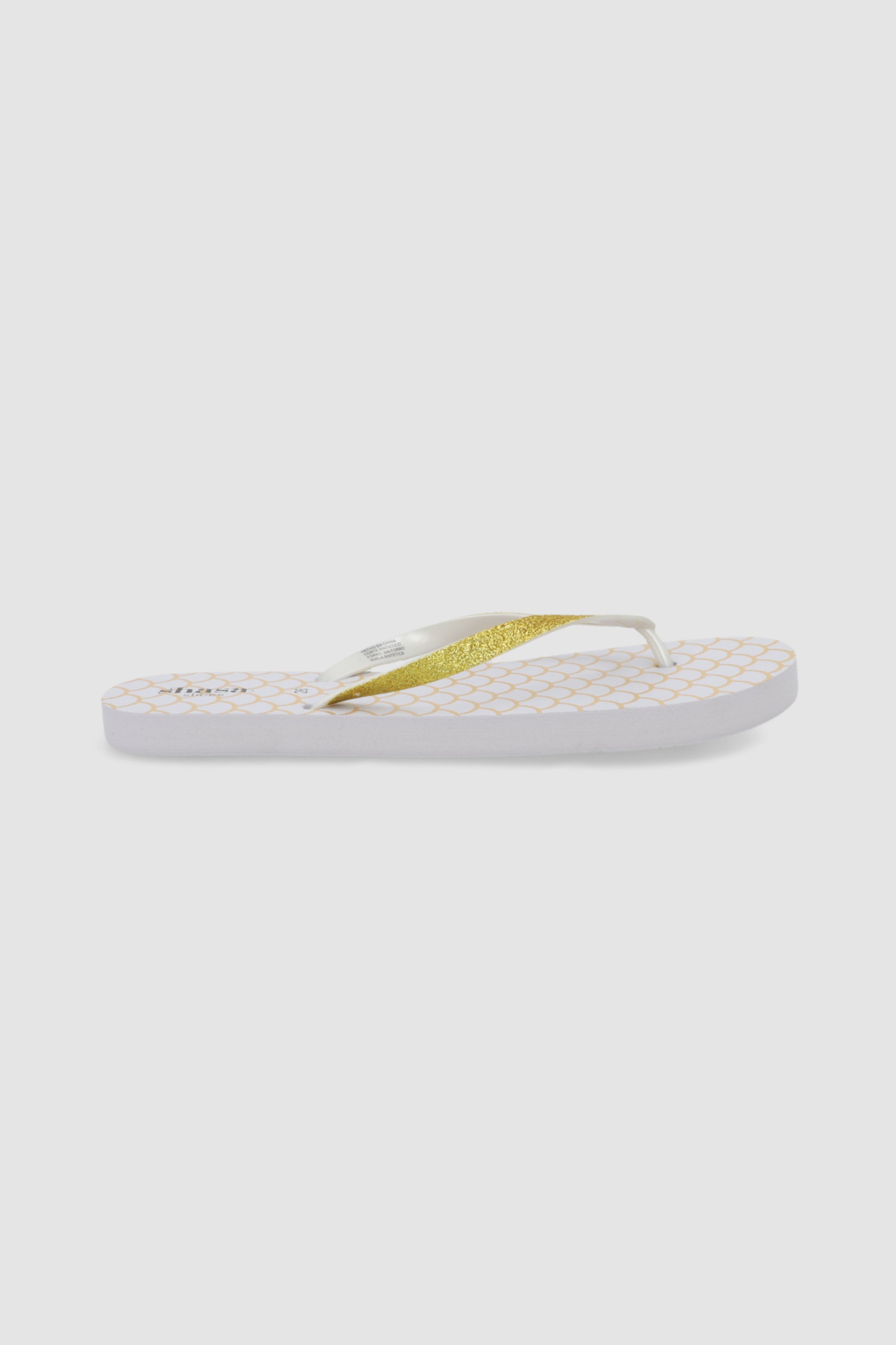 Flip flop escamas foil BLANCO