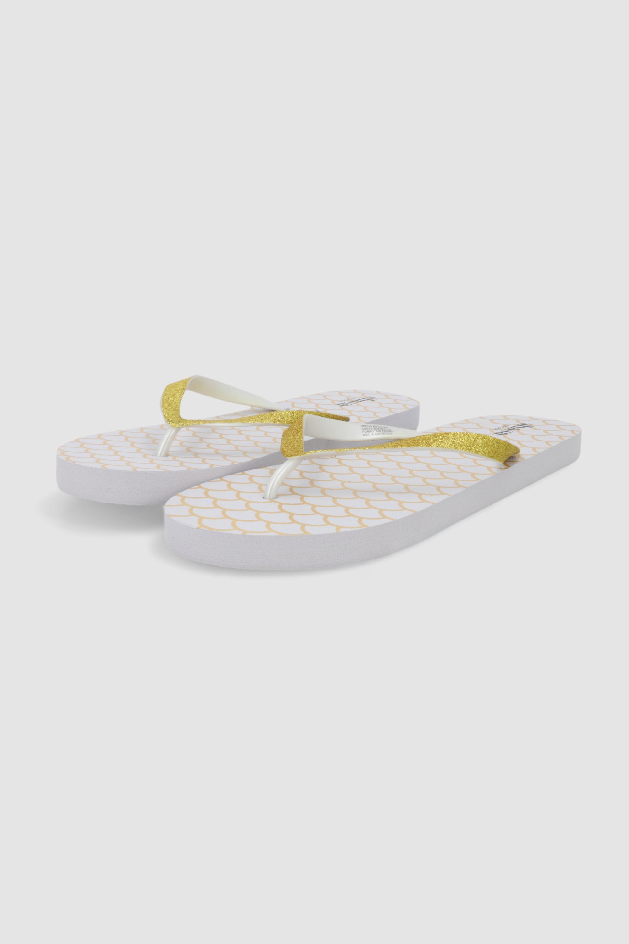 Flip flop escamas foil BLANCO