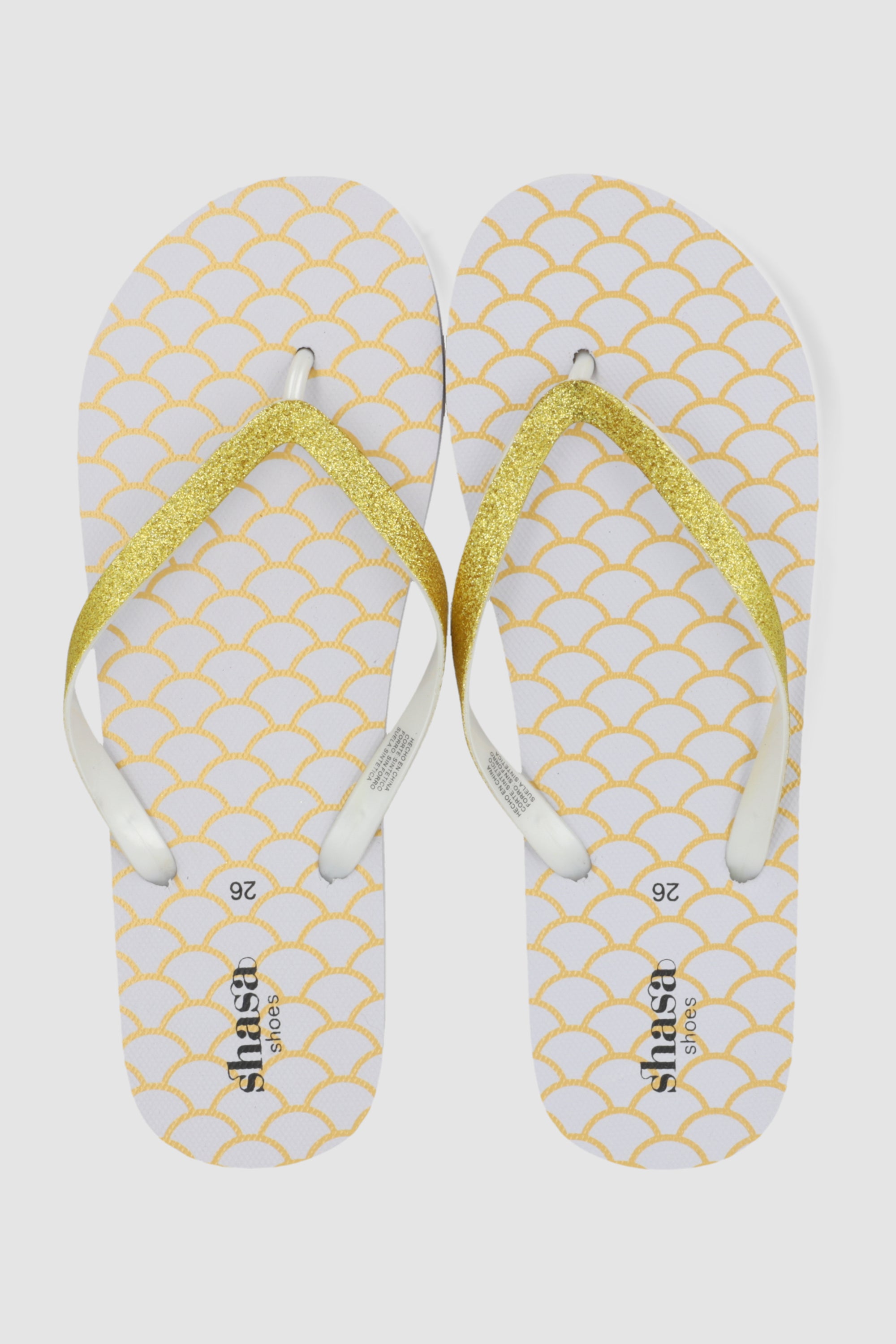 Flip flop escamas foil BLANCO