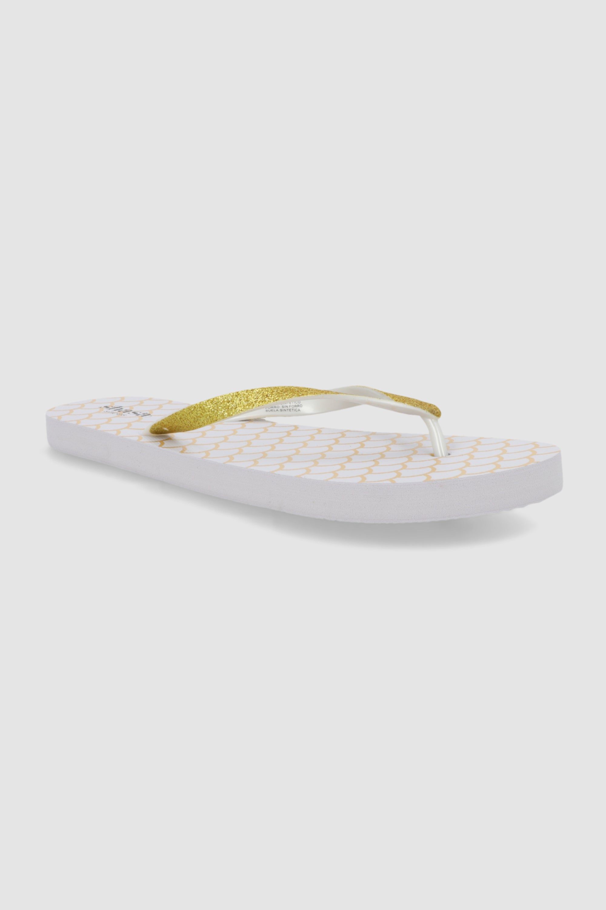 Flip flop escamas foil BLANCO
