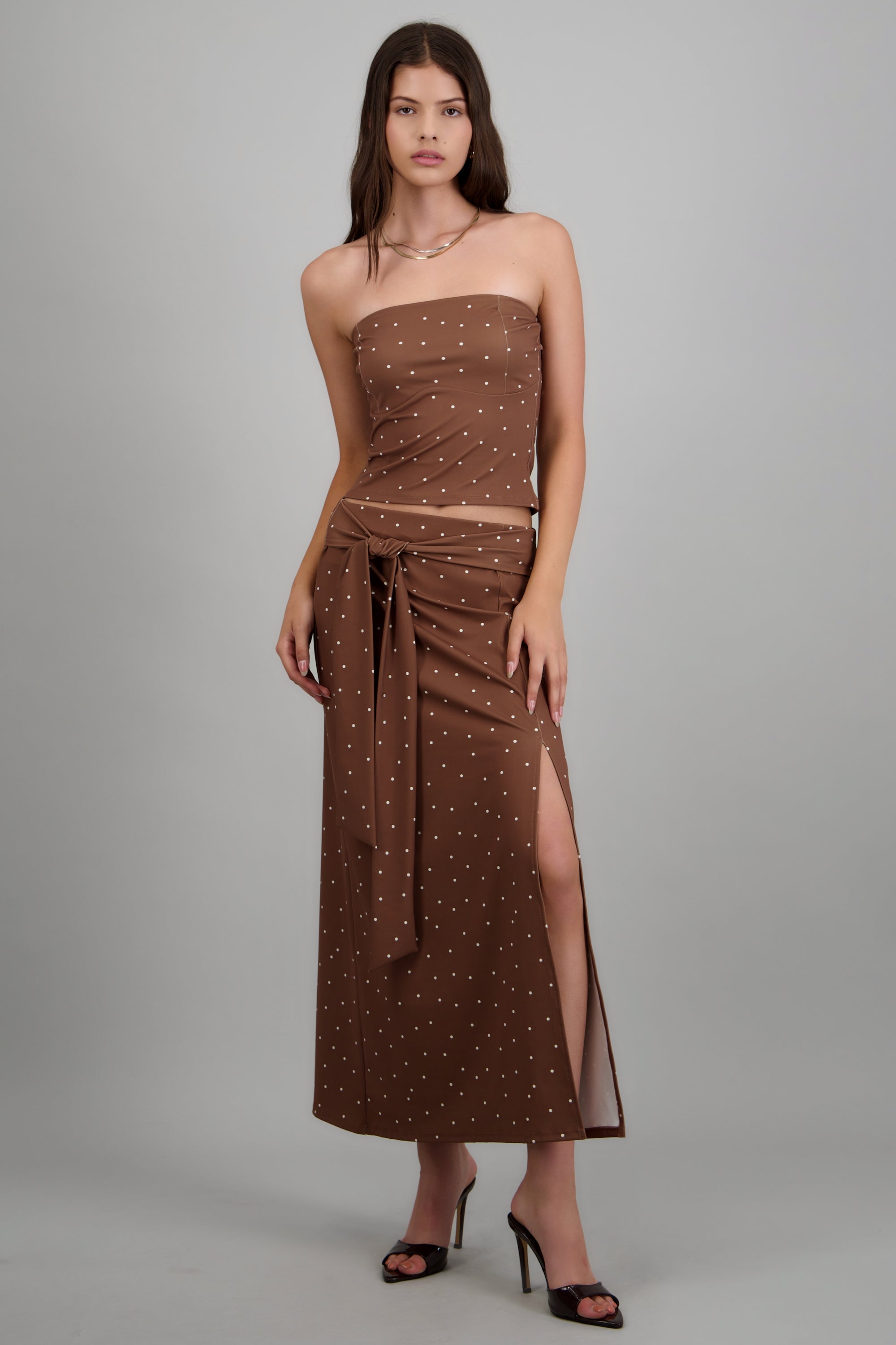 Falda maxi polkas CAMELLO