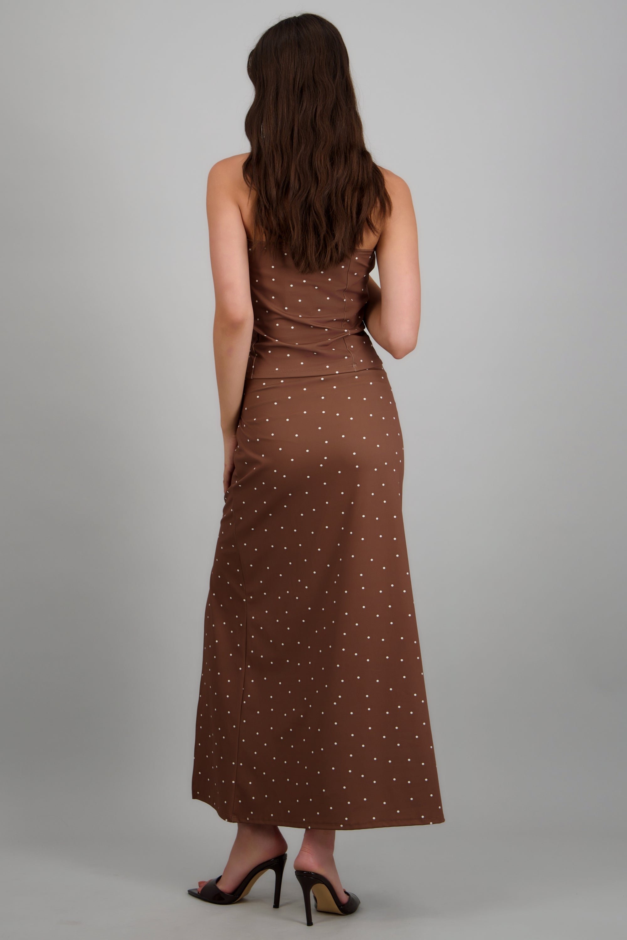Falda maxi polkas CAMELLO