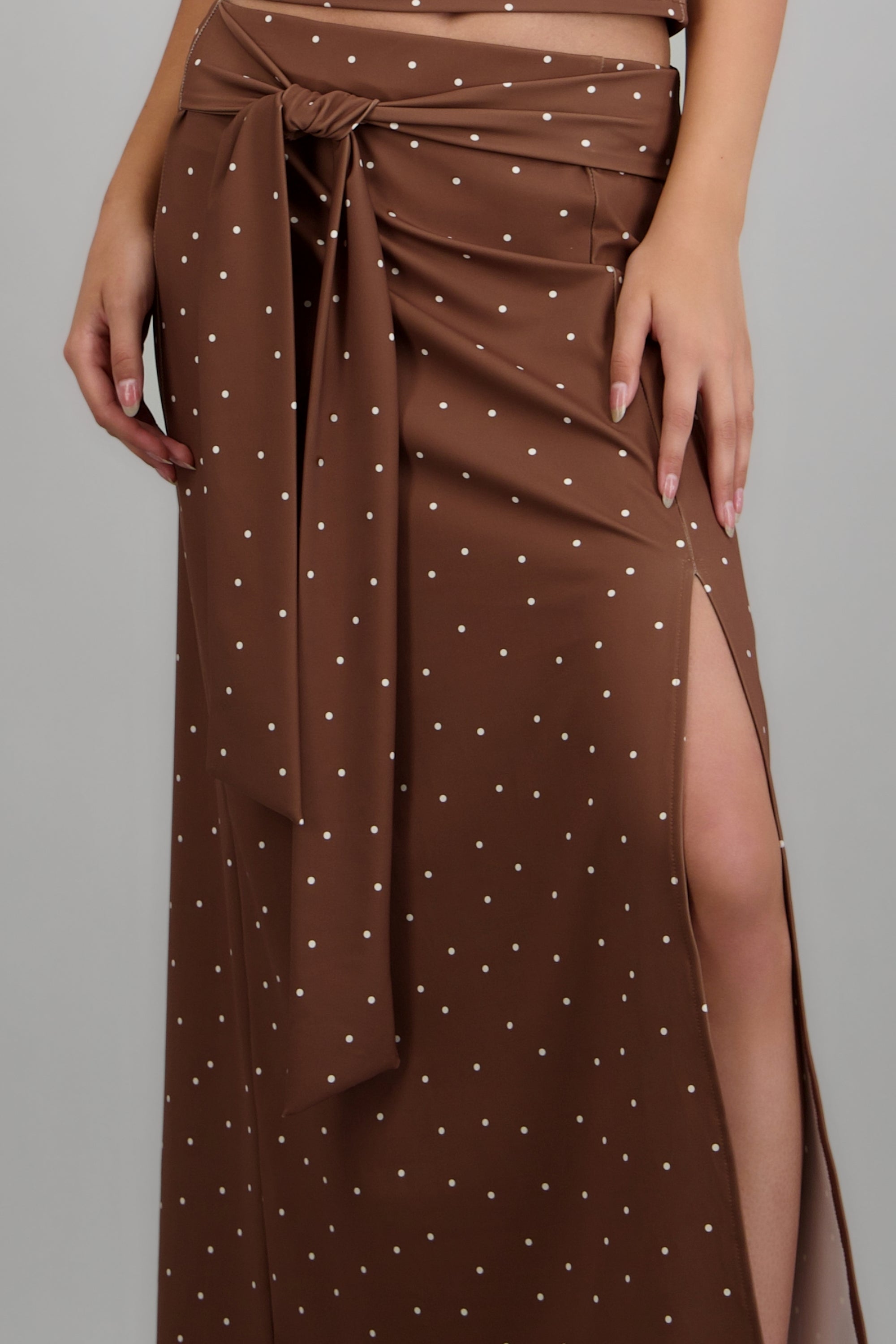 Falda maxi polkas CAMELLO
