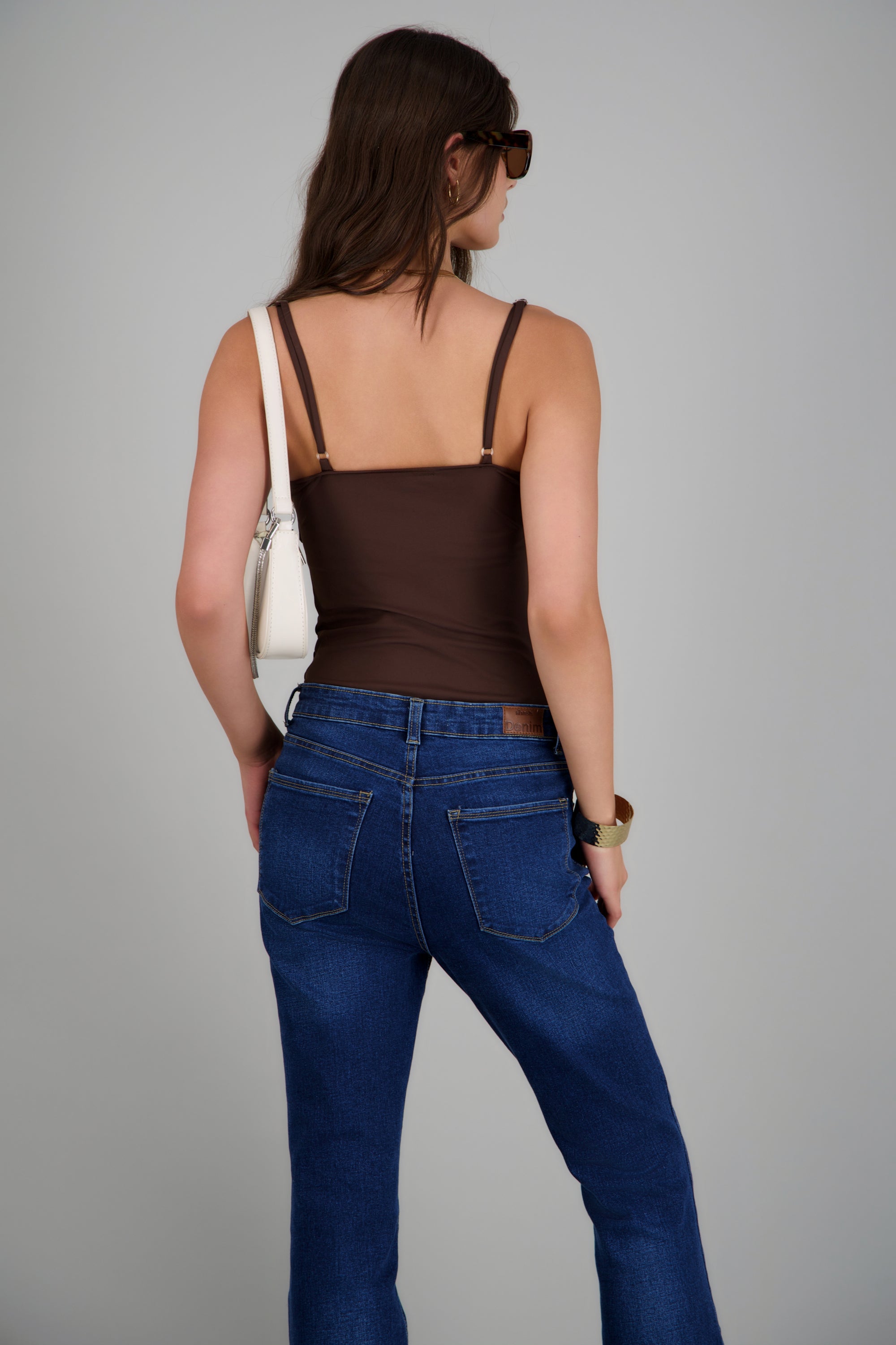 Bodysuit tirantes detalle plisado CHOCOLATE