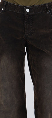 Jeans flare efecto terciopelo