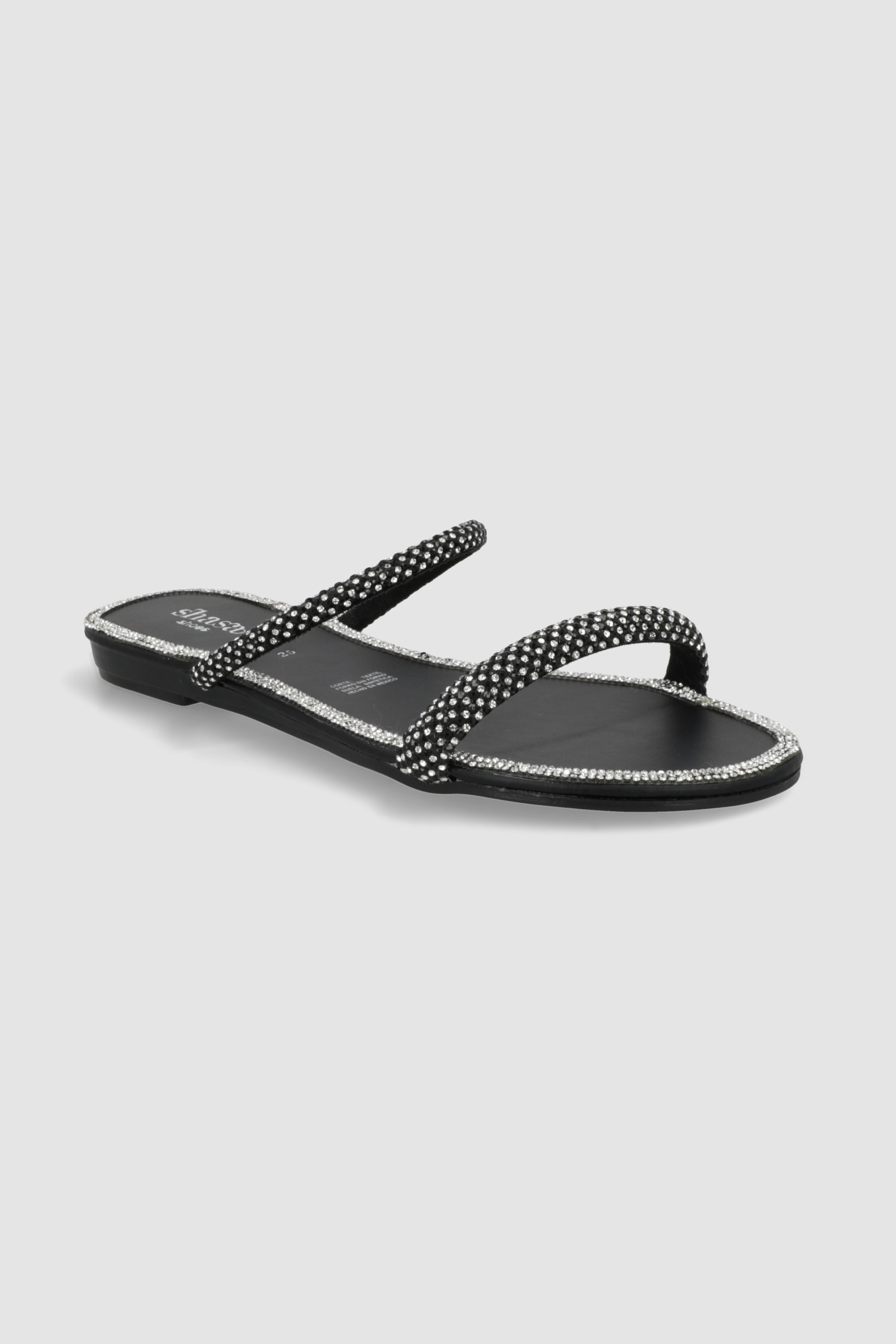 Sandalia dos tiras brilllos NEGRO COMBO