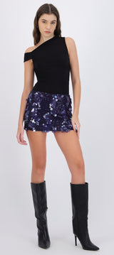 Falda short lentejuela