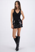 Falda short lentejuela
