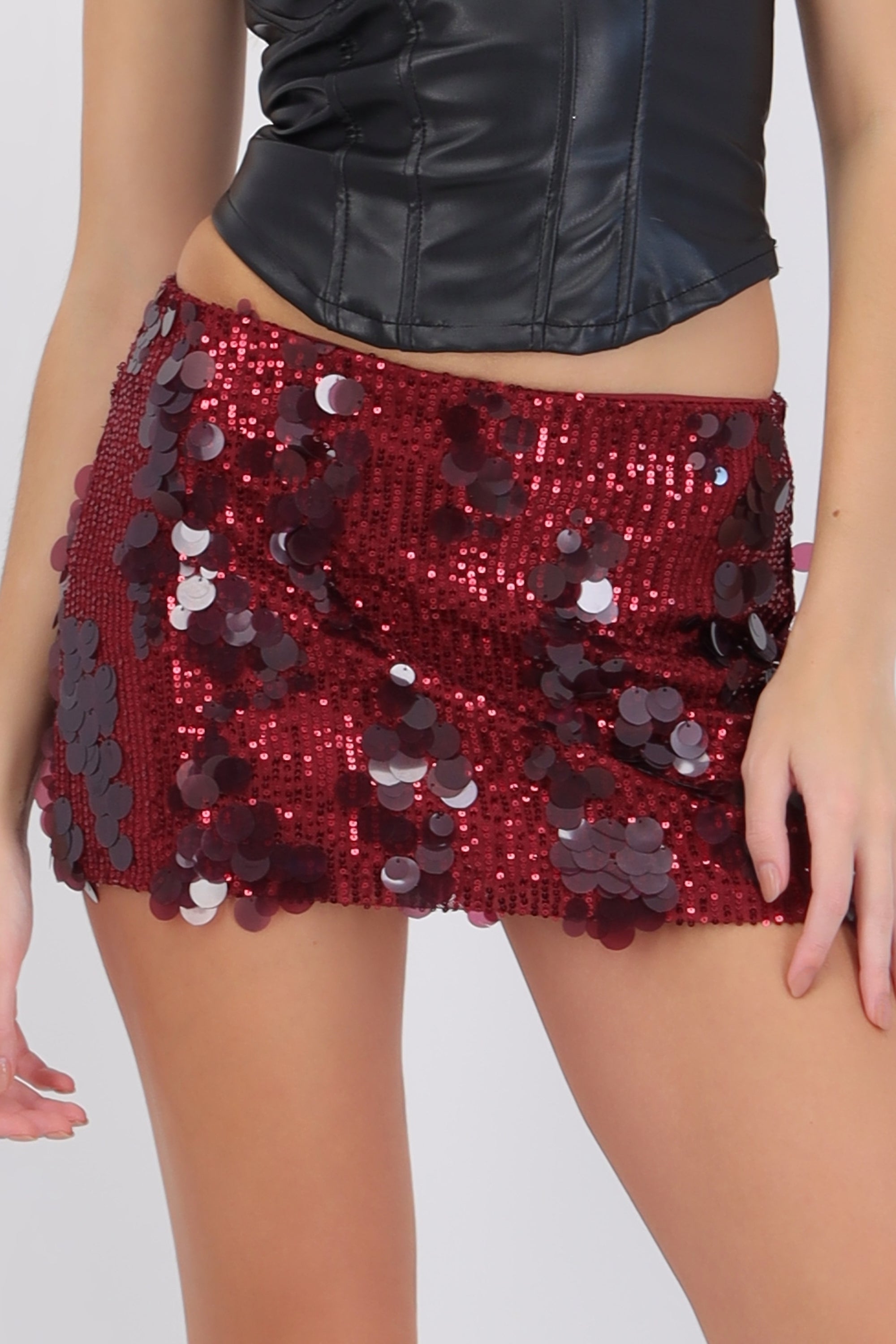 Falda short lentejuela
