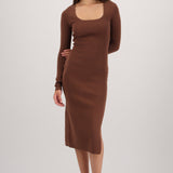 Vestido tejido mamga larga liso