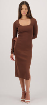 Vestido tejido mamga larga liso