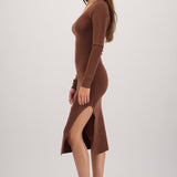 Vestido tejido mamga larga liso