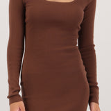 Vestido tejido mamga larga liso