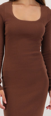 Vestido tejido mamga larga liso