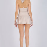 Vestido mini drapeado detalle olán