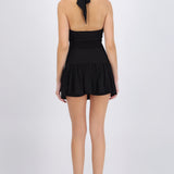 Vestido mini drapeado detalle olán