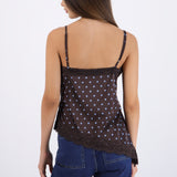 Blusa satin encaje polkas