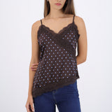 Blusa satin encaje polkas