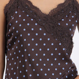 Blusa satin encaje polkas