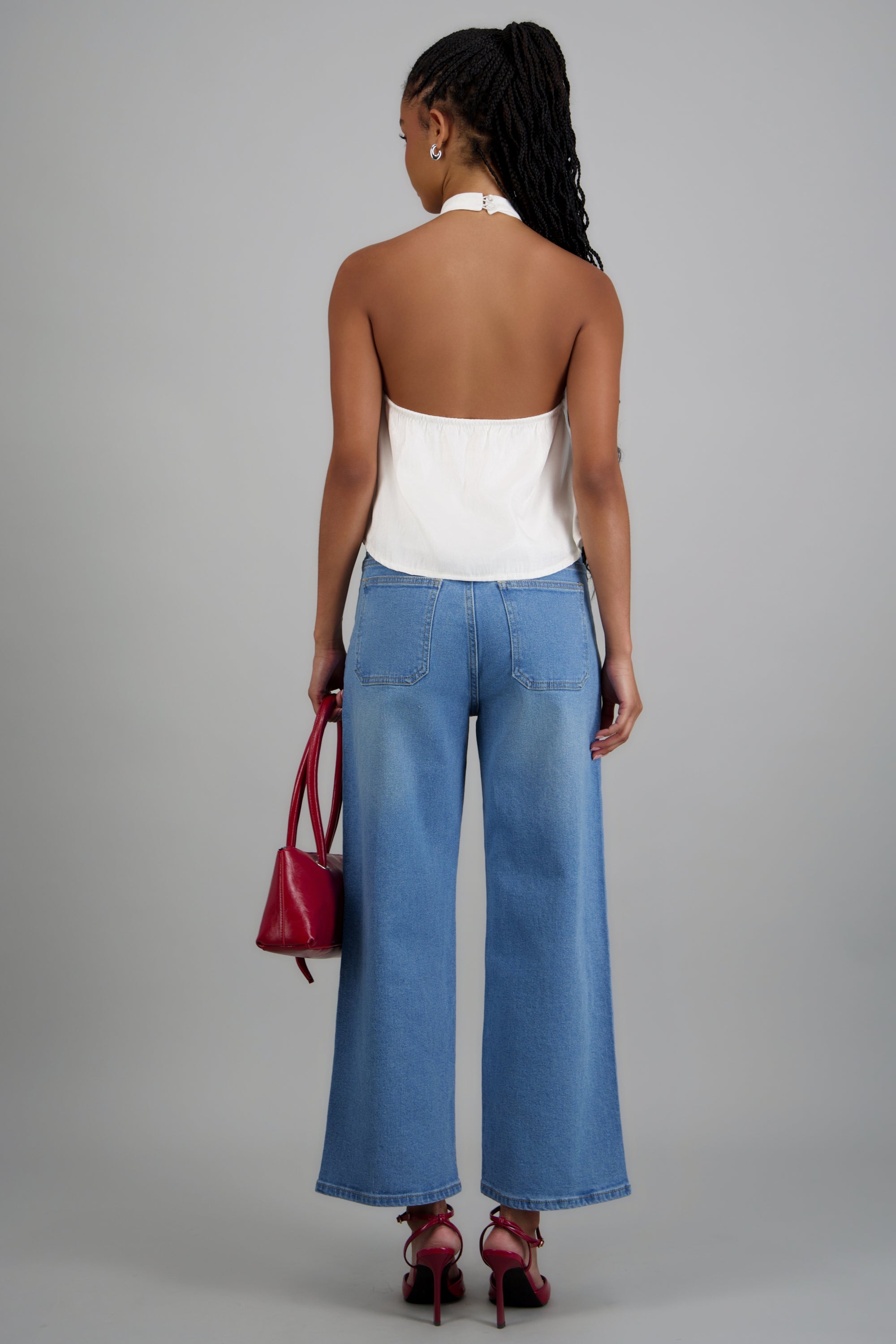 Jeans cropped bolsas parche LIGHT WASH