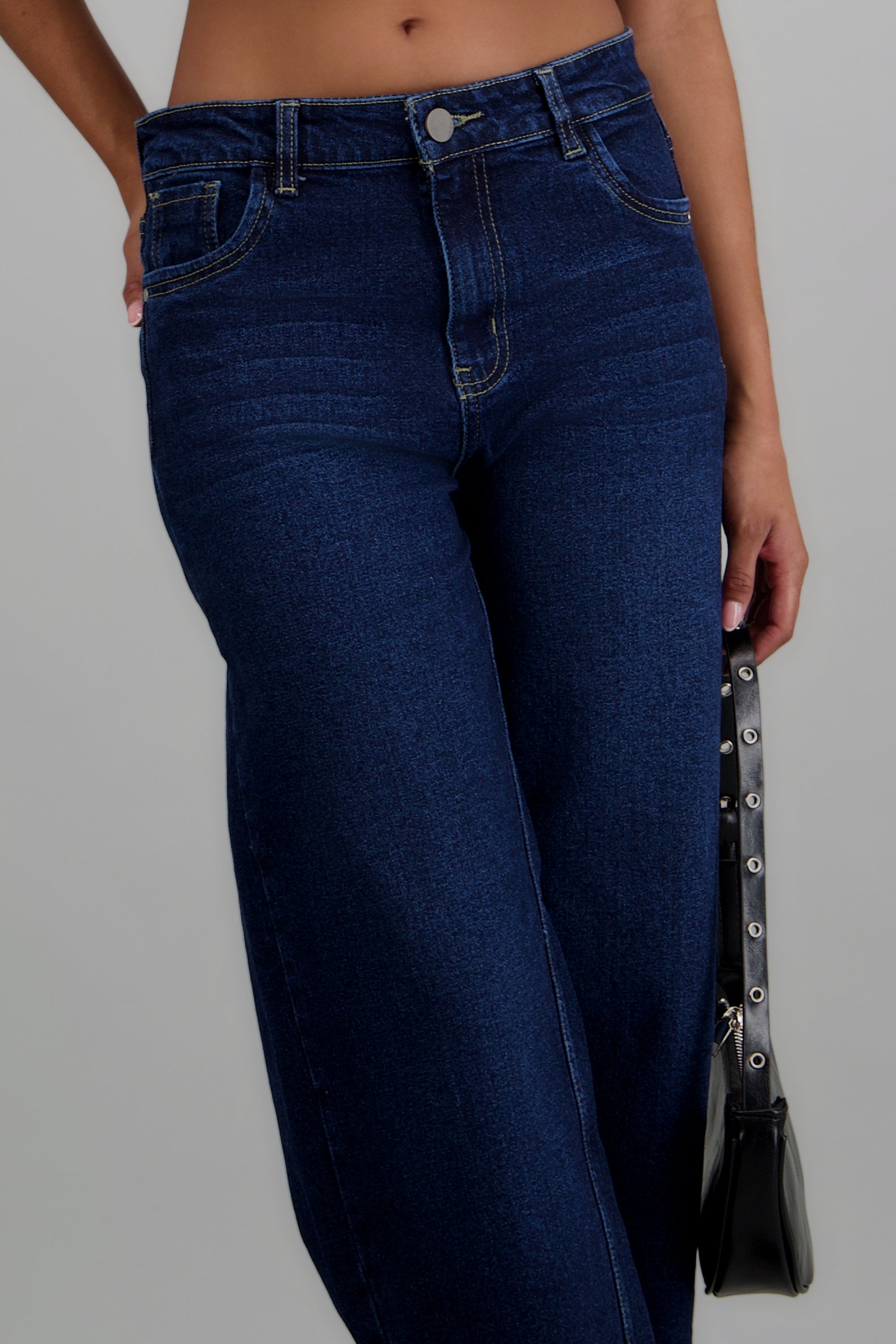 Jeans barrel regular waist DARK WASH