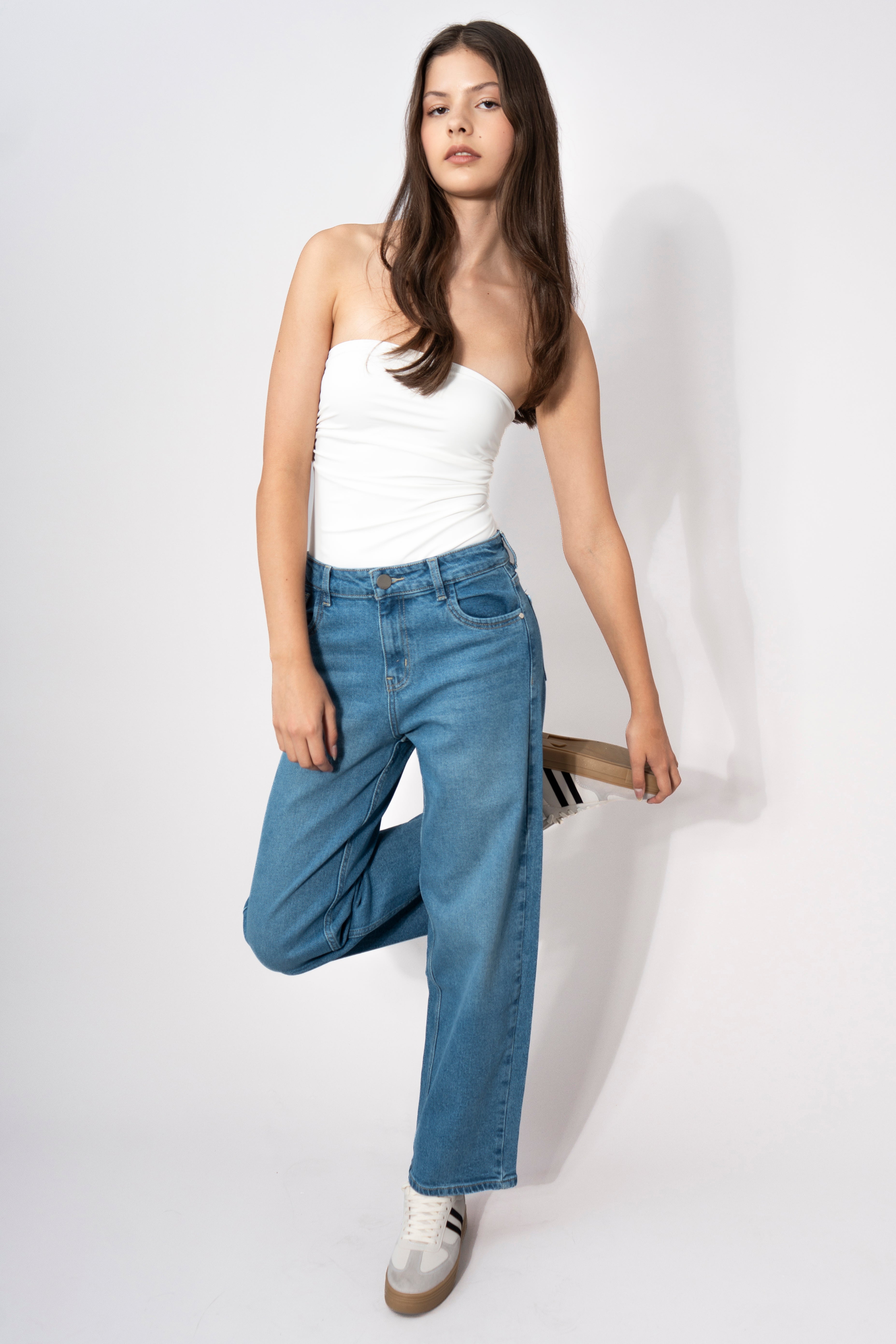 Jeans barrel regular waist MEDIUM WASH