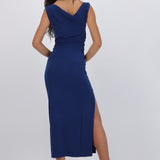 Vestido drapeado detalle tirante