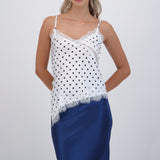 Blusa tirantes estampados polka dots satin
