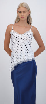 Blusa tirantes estampados polka dots satin