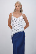 Blusa tirantes estampados polka dots satin