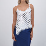 Blusa tirantes estampados polka dots satin