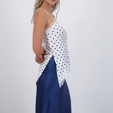 Blusa tirantes estampados polka dots satin