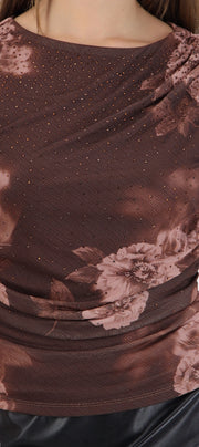Top sin manga estampado brillos