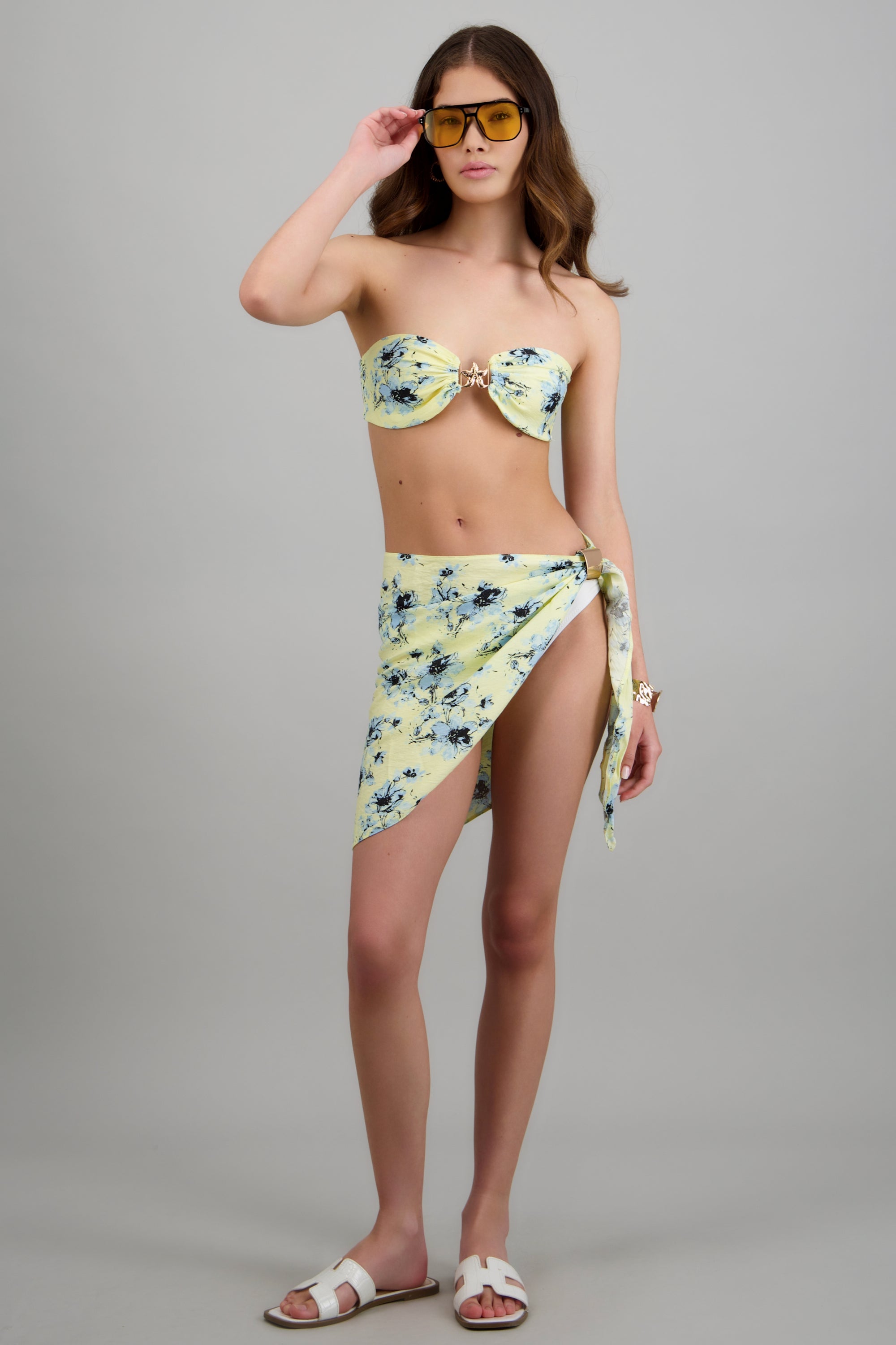 Top strapless mini det estrella AMARILLO COMBO