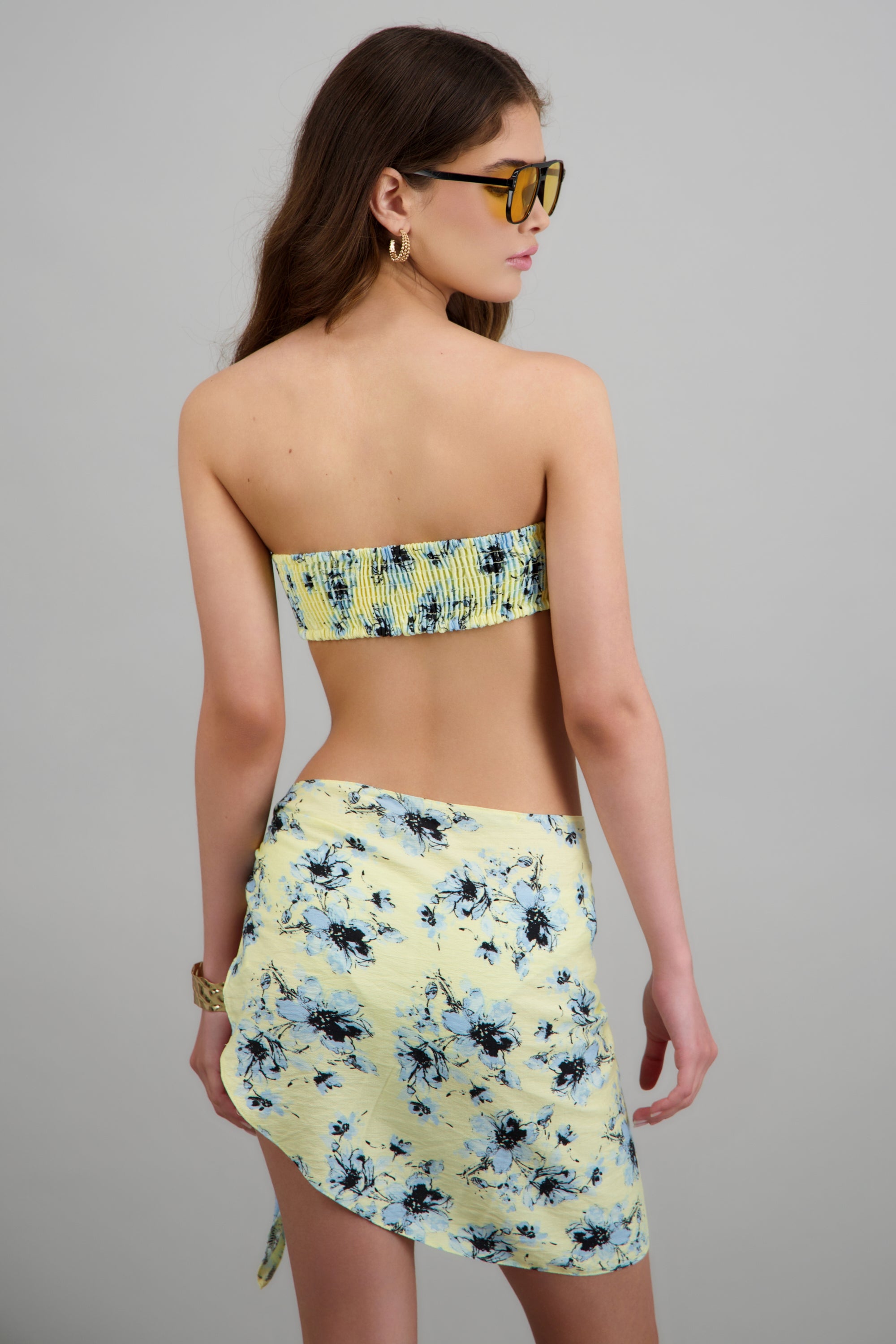 Top strapless mini det estrella AMARILLO COMBO