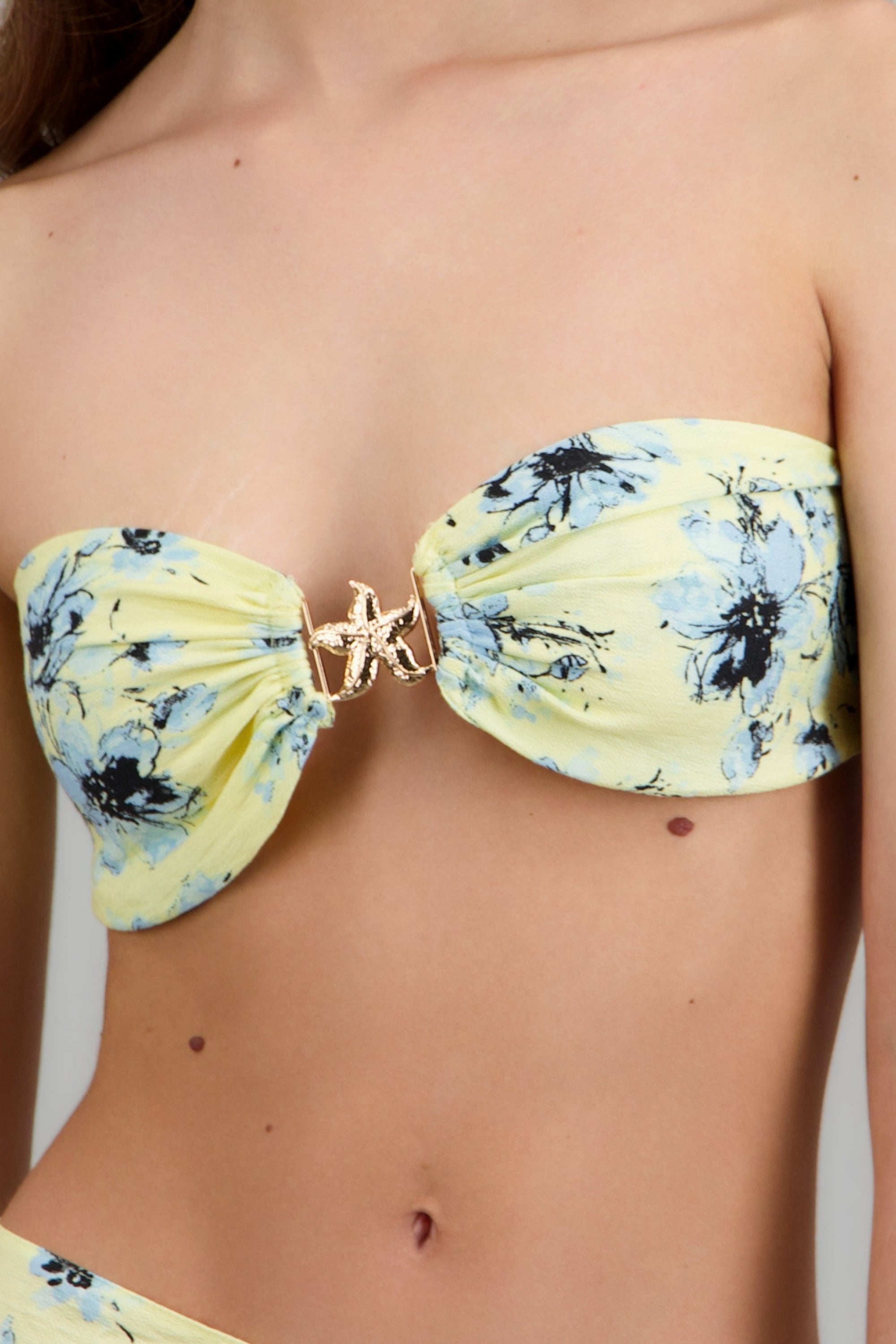 Top strapless mini det estrella AMARILLO COMBO