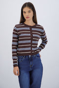 Cardigan ligero detalle rayas