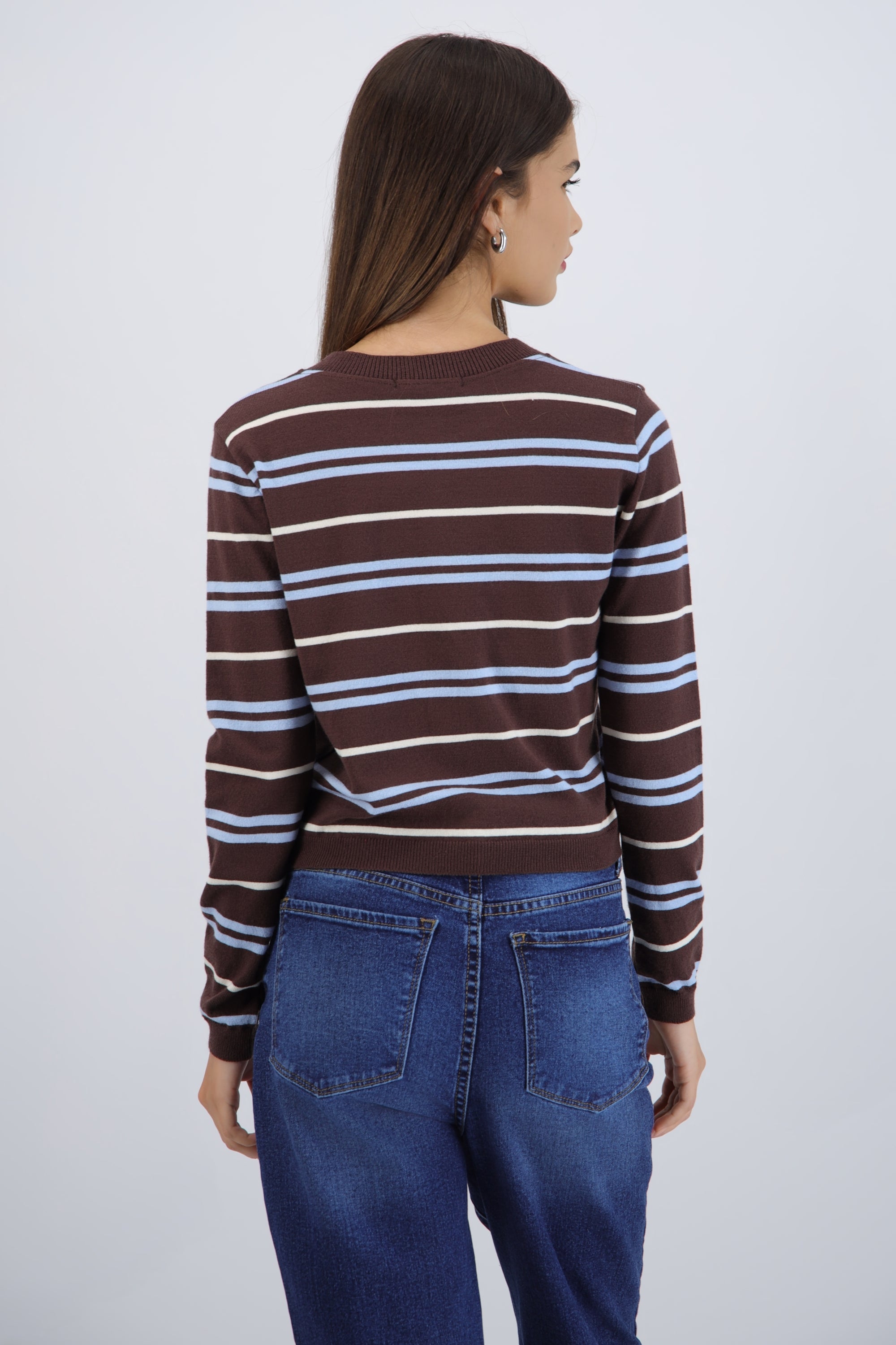 Cardigan ligero detalle rayas