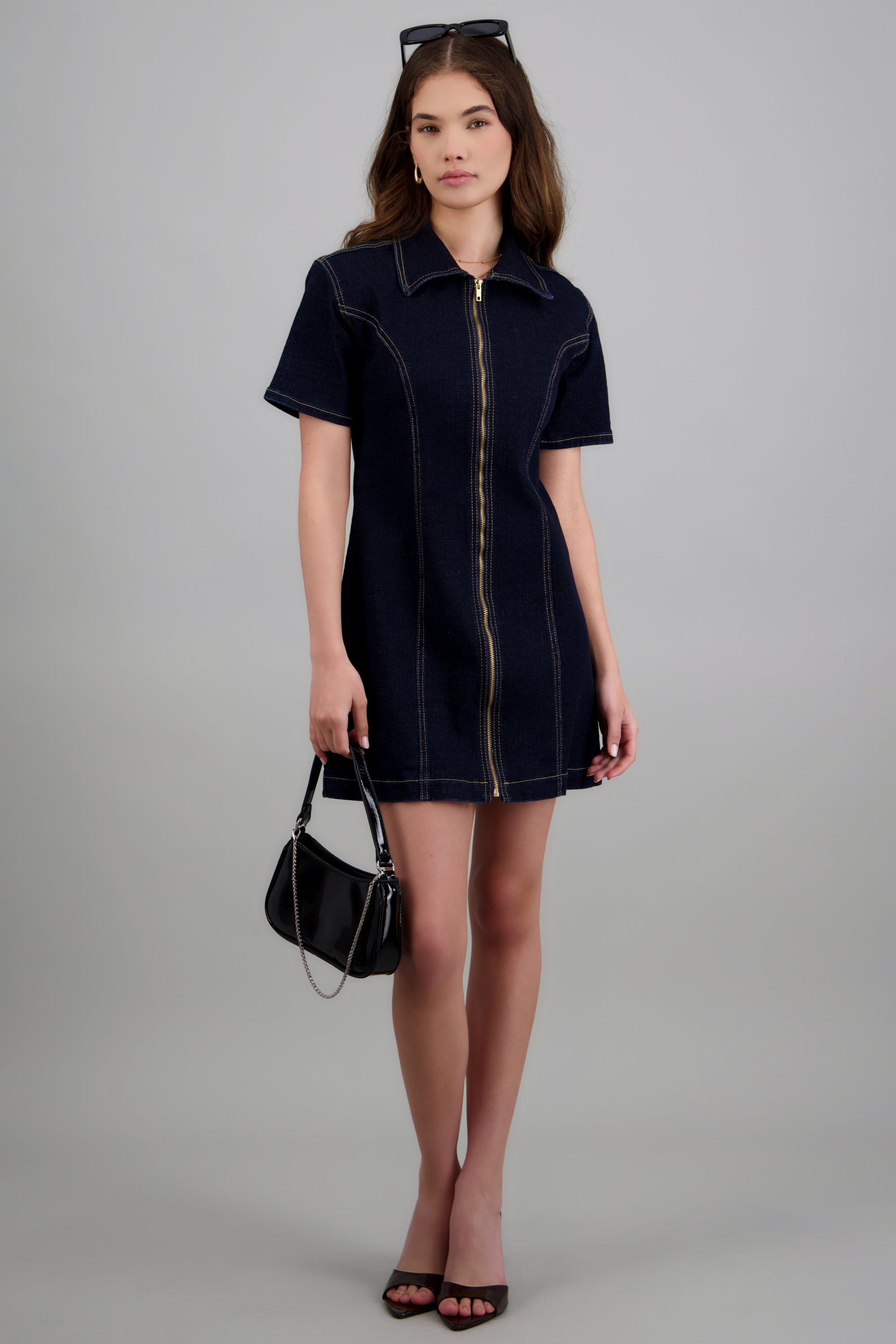 Mini vestido manga corta MEDIUM WASH