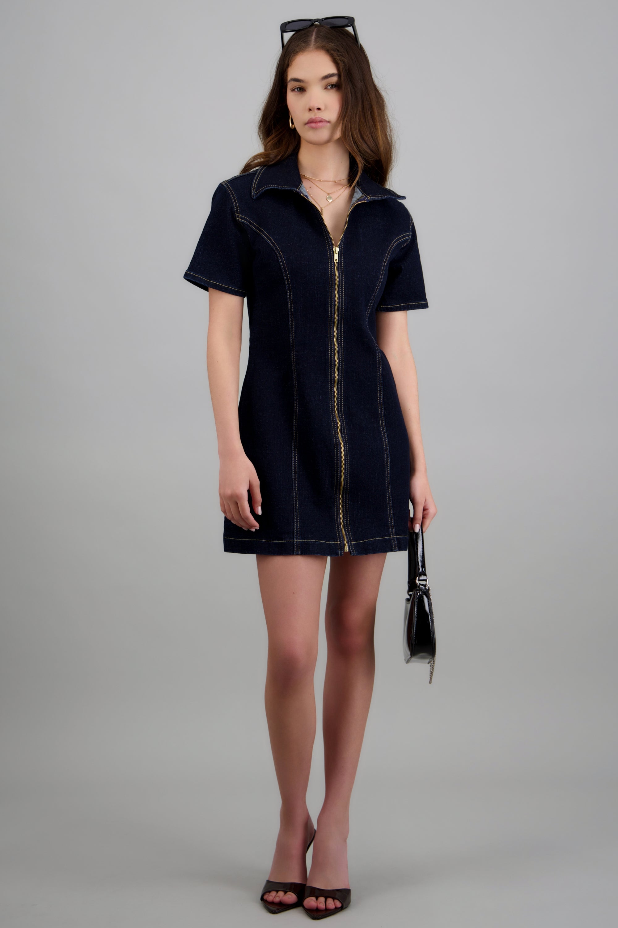 Mini vestido manga corta MEDIUM WASH