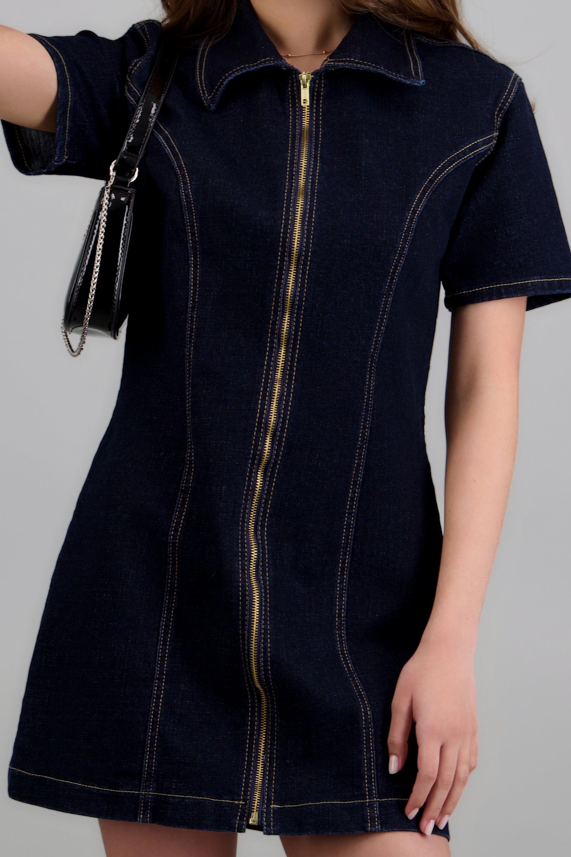 Mini vestido manga corta MEDIUM WASH
