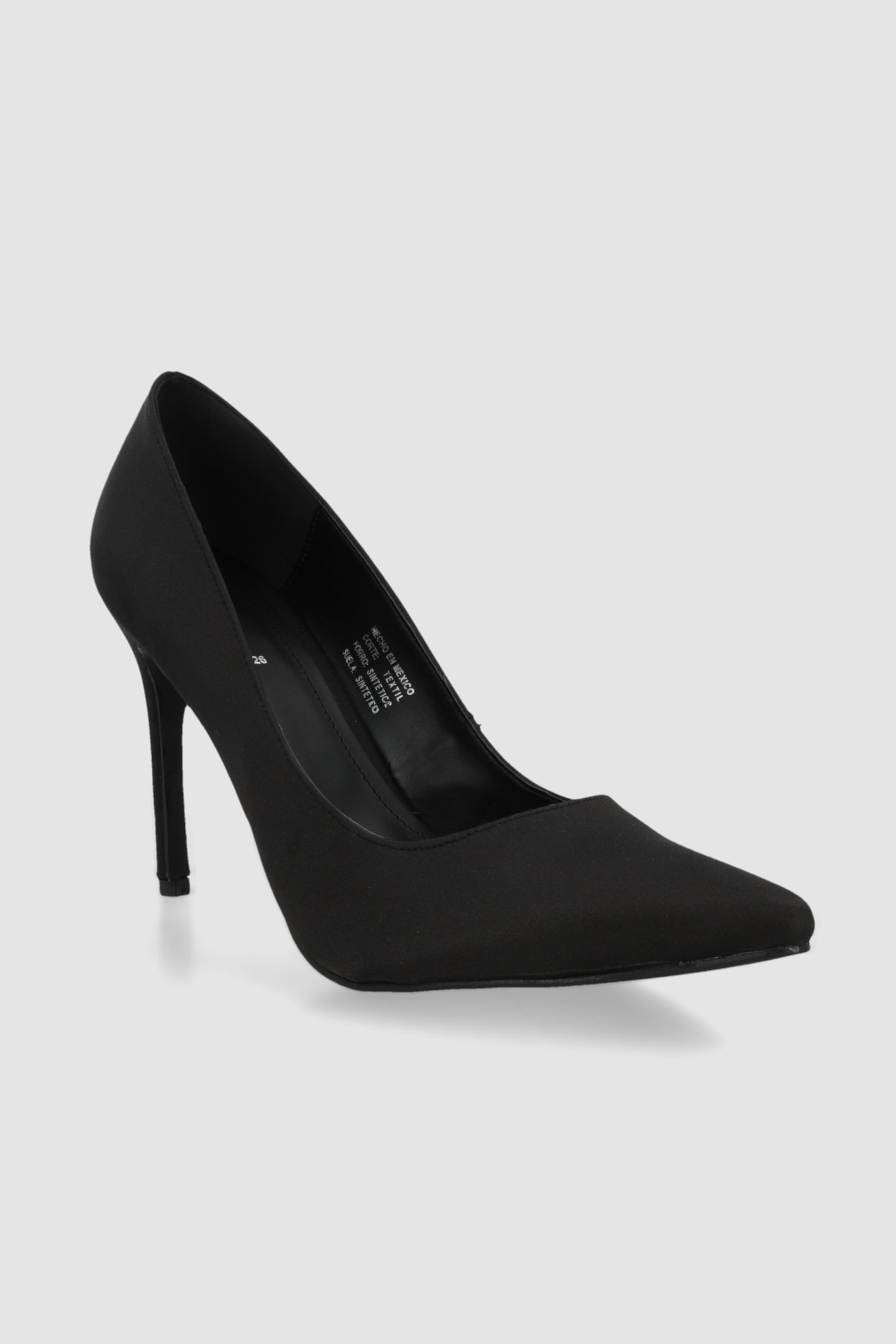 Tacon puntal liso alto textil NEGRO