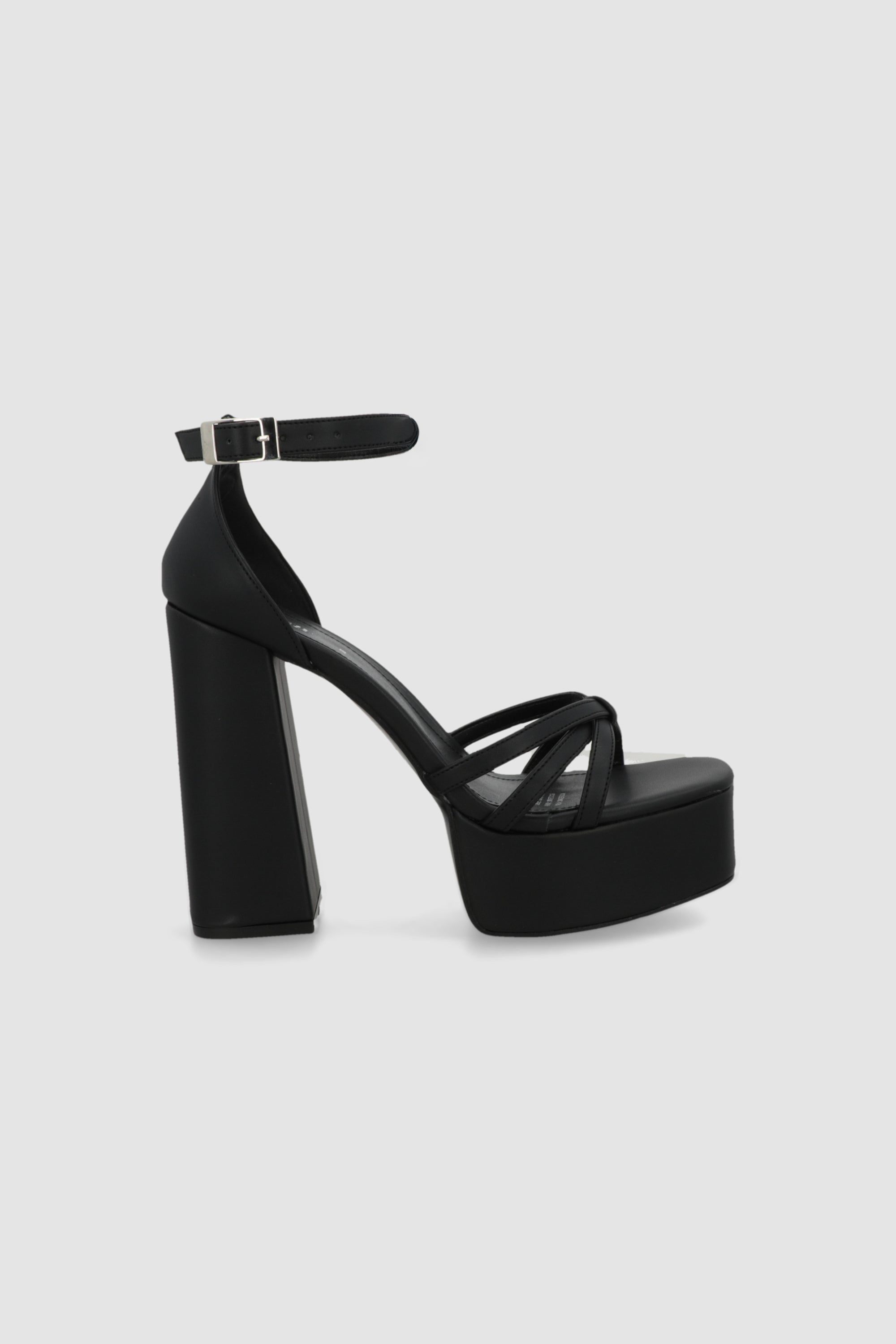 Tacon plataforma tiras nudo NEGRO