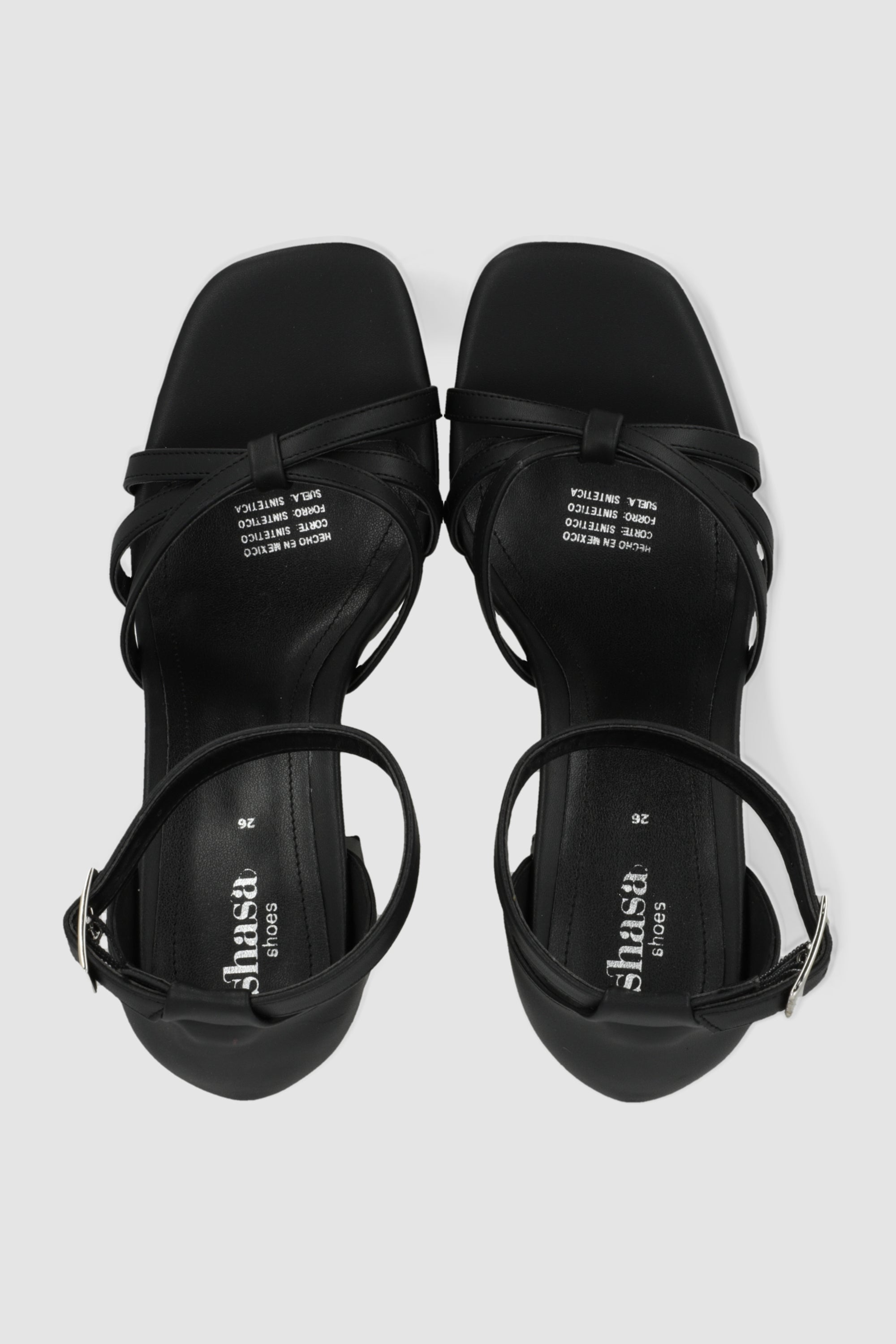 Tacon plataforma tiras nudo NEGRO