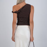 Top detalle tirante polka dots