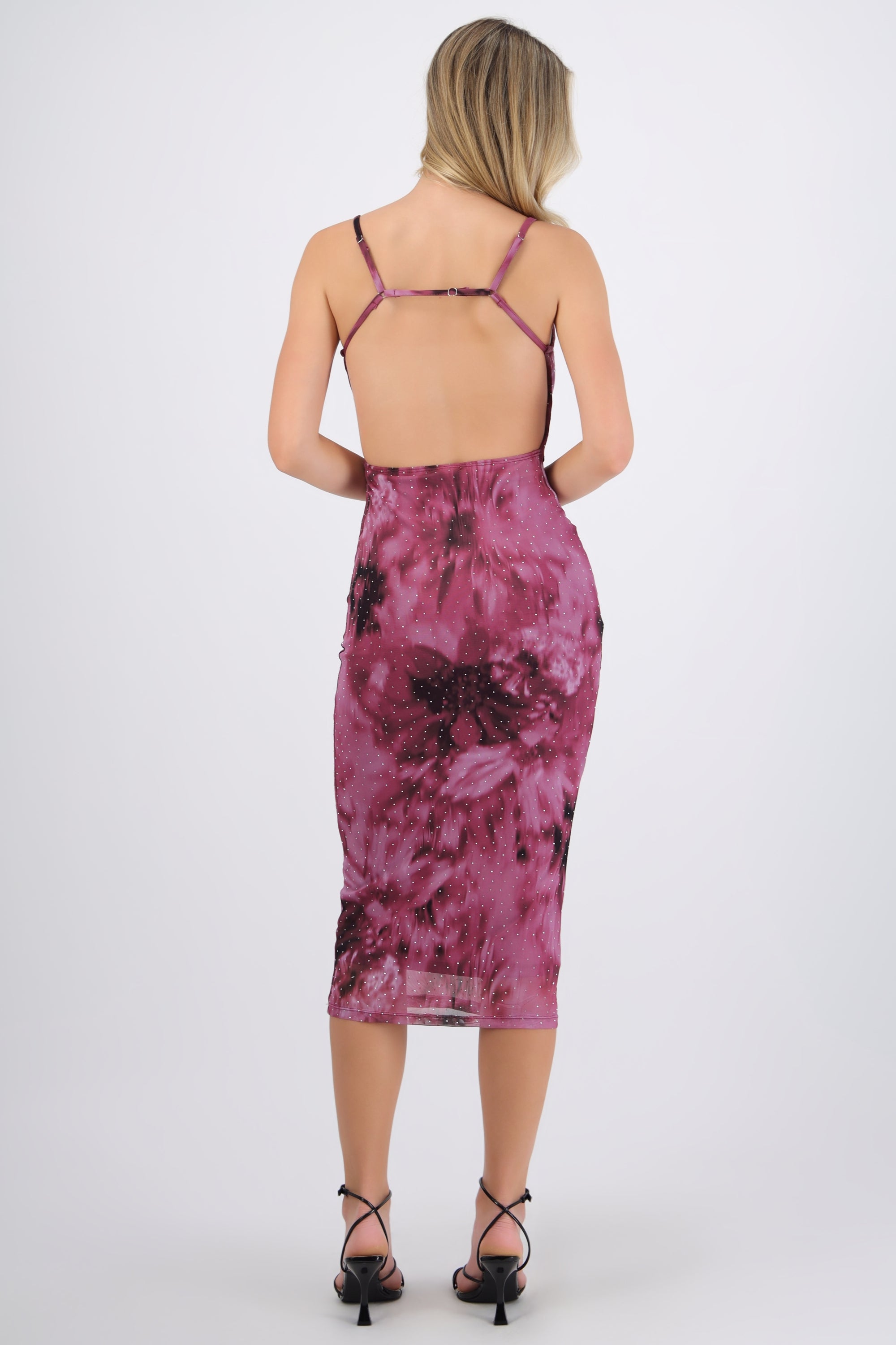 Vestido estampado con brillos